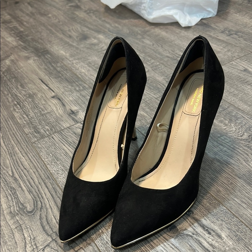 Marc New York Black Suede Heels Timeless Design